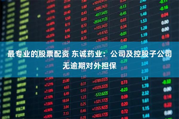 最专业的股票配资 东诚药业：公司及控股子公司无逾期对外担保