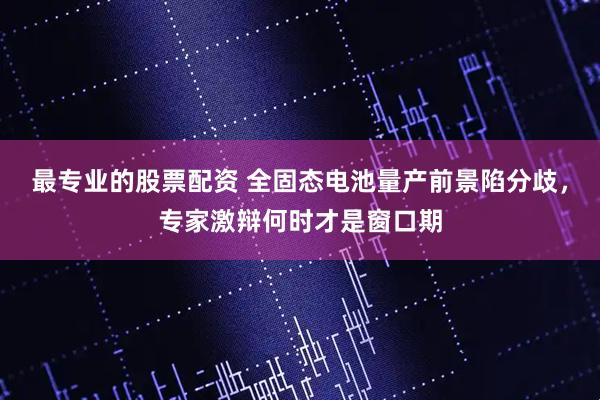 最专业的股票配资 全固态电池量产前景陷分歧,专家激辩何时才是窗口期