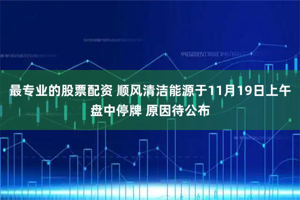 最专业的股票配资 顺风清洁能源于11月19日上午盘中停牌 原因待公布